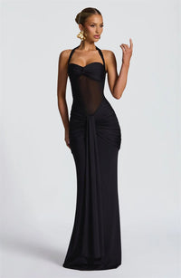 Midnight Muse Draped Maxi Dress