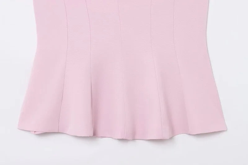 White Pink Bustier Camisole Tube Tops