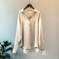 Overshirt Satin Korean Style Shirt
