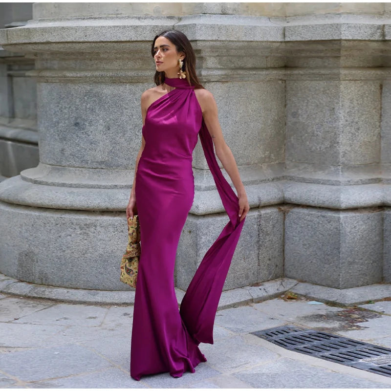 Luxe Radiance Halter Gown