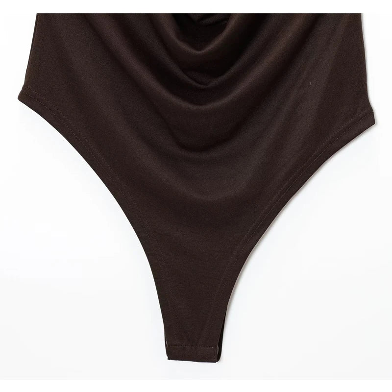 Gold Cuff Collar Sleeveless Bodysuits