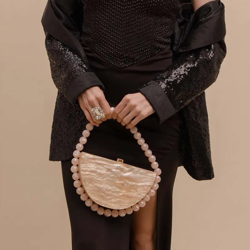 Candy Bead Half-Moon Bag