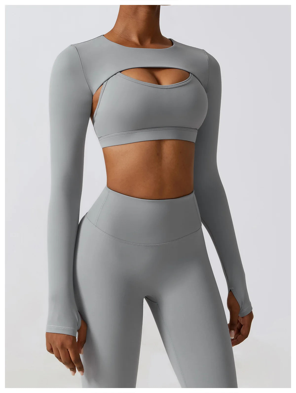 Crop Top Long Sleeve Leggings Set