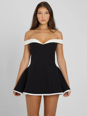 Off Shoulder Sleeveless Bodycon Mini Dress