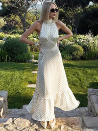 Dot Me Down Halter Maxi
