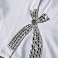Rhinestone Bowknot Short Sleeve T-shirt