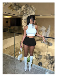 Sexy Mini A- Line Pleated Skirt