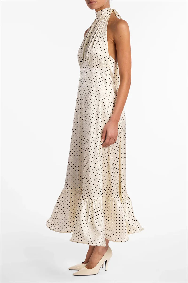 Dot Me Down Halter Maxi