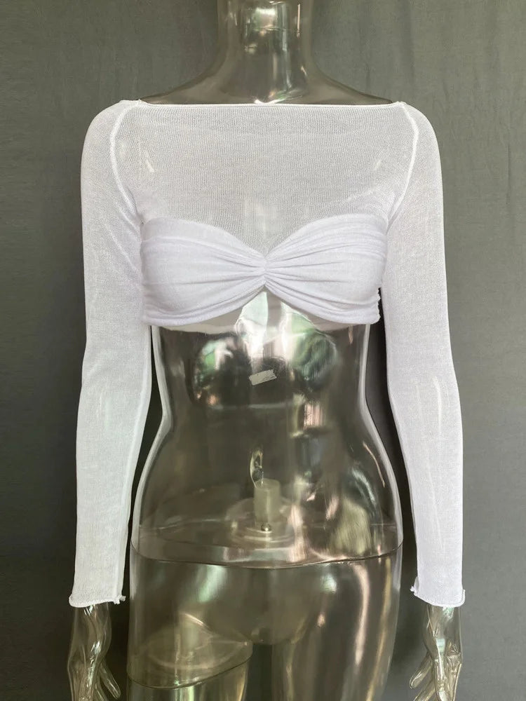 See Through Mesh Crop Top