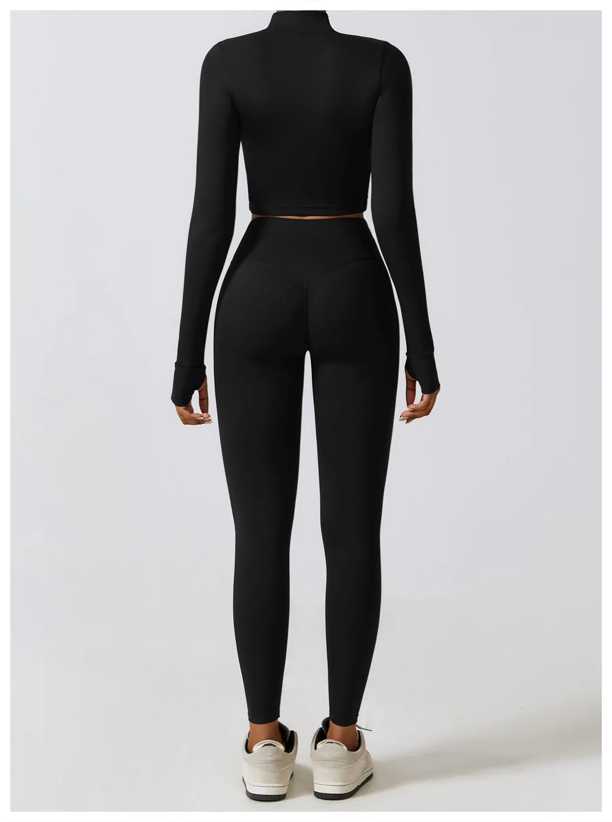 Crop Top Long Sleeve Leggings Set