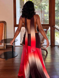 Halter Slim Backless Maxi Dress