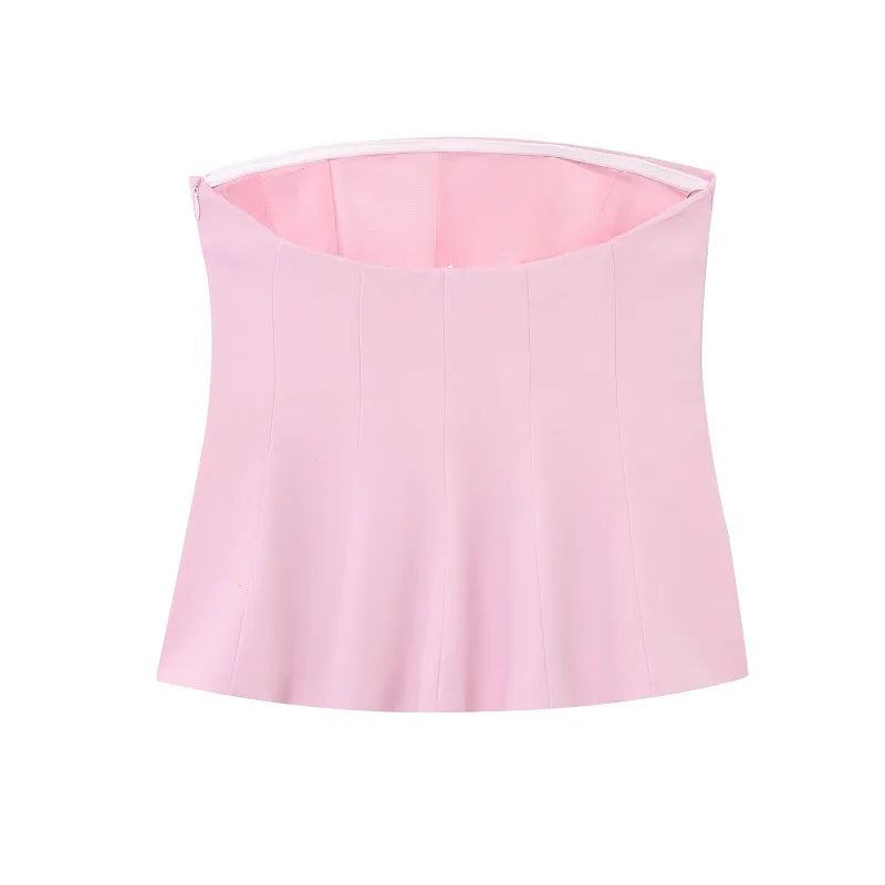 White Pink Bustier Camisole Tube Tops