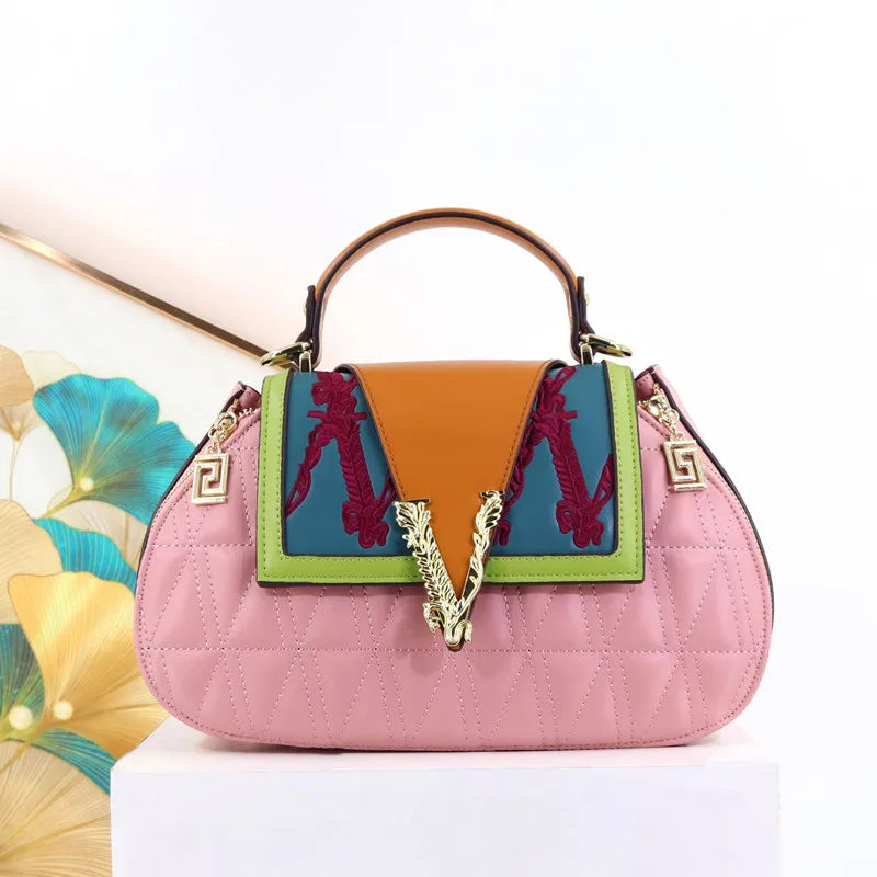 Embroidery Top Handle Designer Shell Shoulder bags