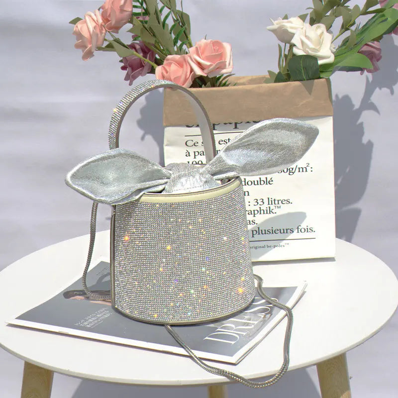 Rhinestones Diamond Evening Bucket Bag