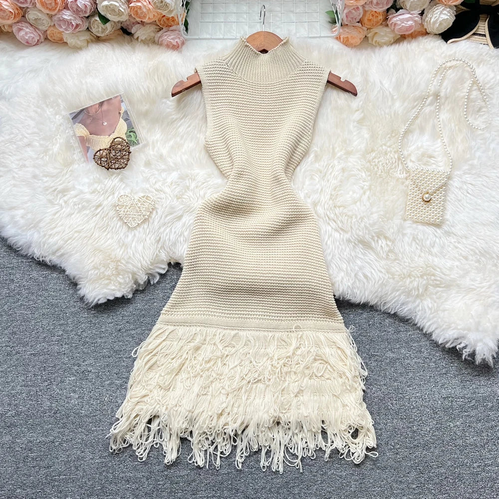 Tropical Flame Fringe Dress