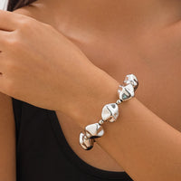 Irregular Geometric CCB Beads Choker Necklace Charm Bracelet Set