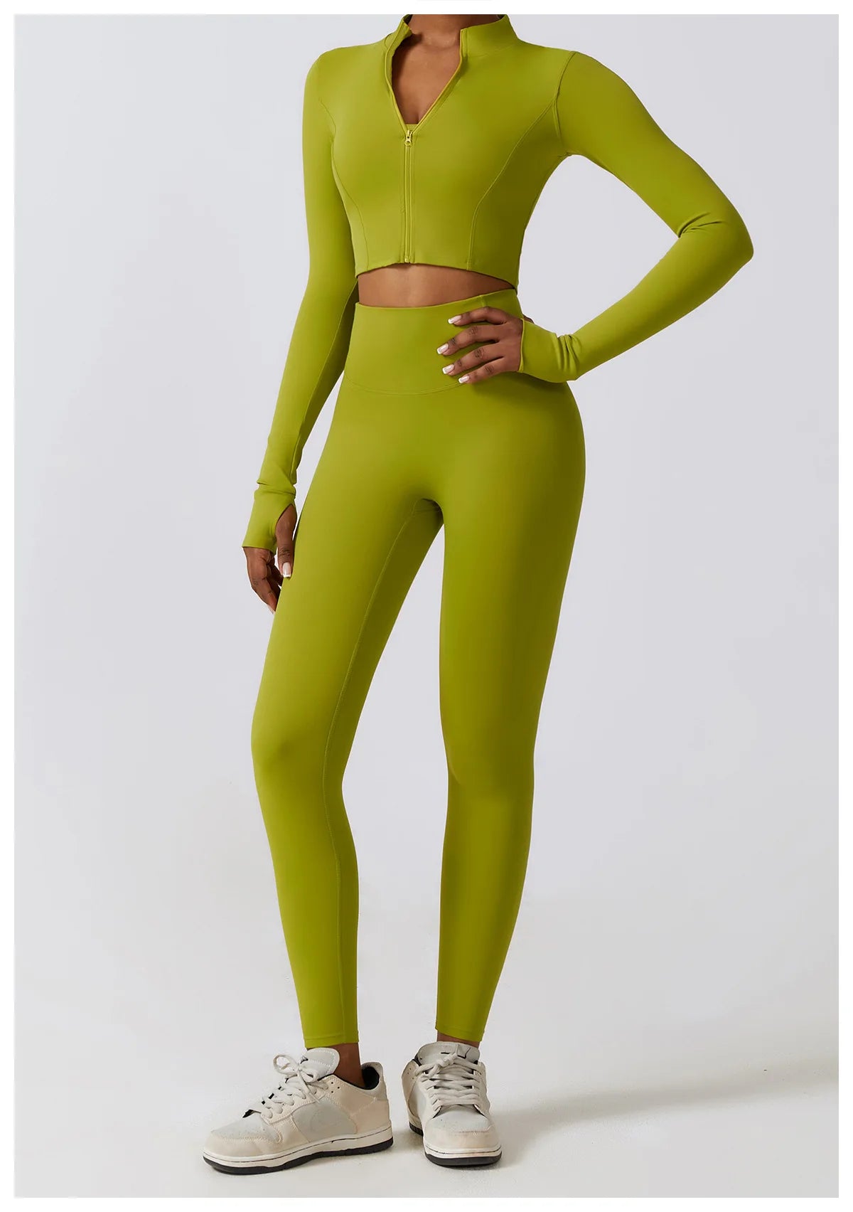 Crop Top Long Sleeve Leggings Set