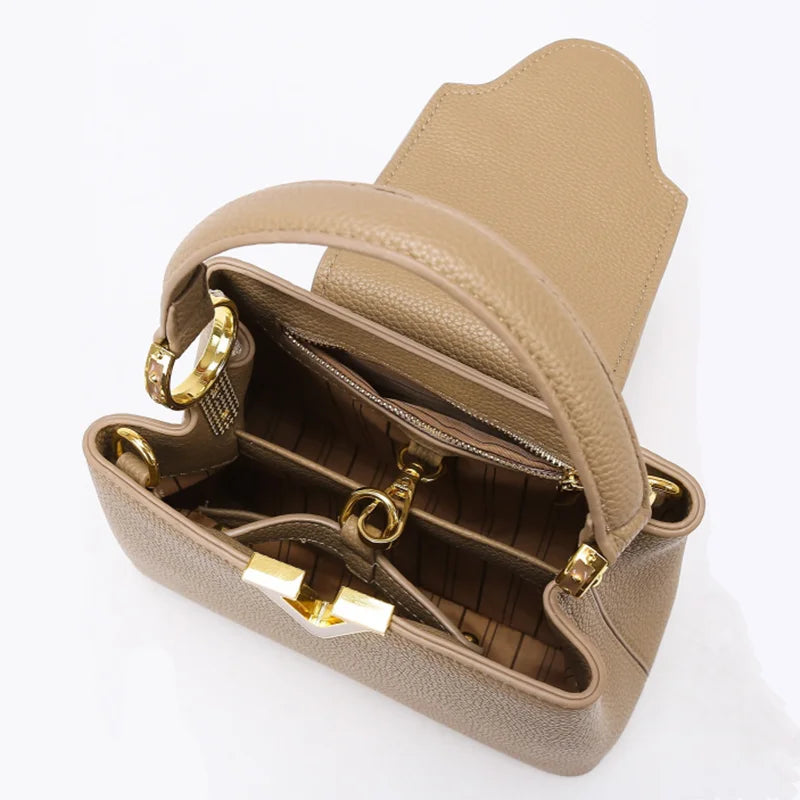 Luxury Leather Crossbody Tote Bag