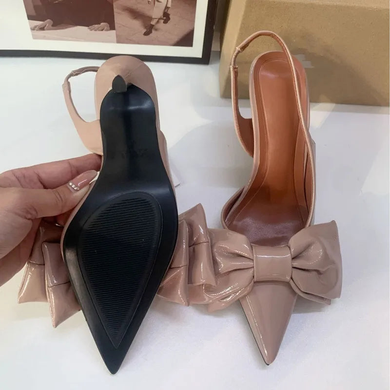 Slingback Butterfly-knot  Pointed toe Thin Heels