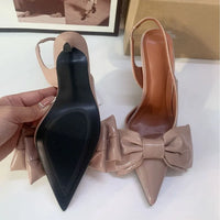 Slingback Butterfly-knot  Pointed toe Thin Heels