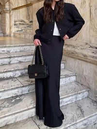 Casual Satin  Loose High Waist Maxi Skirt