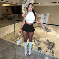 Sexy Mini A- Line Pleated Skirt