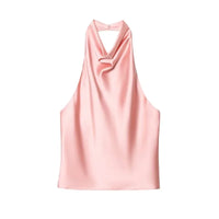 Satin Halter Backless Top