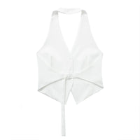 Off Shoulder Sleeveless Backless V Neck Waistcoat