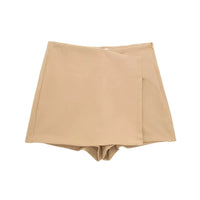 High Waist Mini Asymmetric Skort