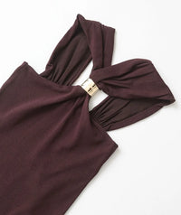 Halter Gold Ring Sleeveless Top