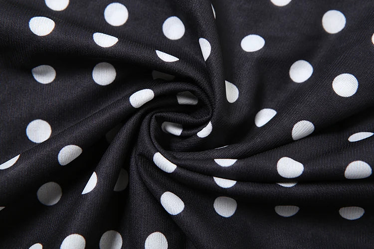 Polka Dots Print Skew Collar Off Shoulder Crop Top