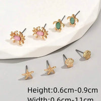 Starfish Conch Design Earring Set