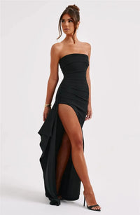Strapless High Split Maxi Dress