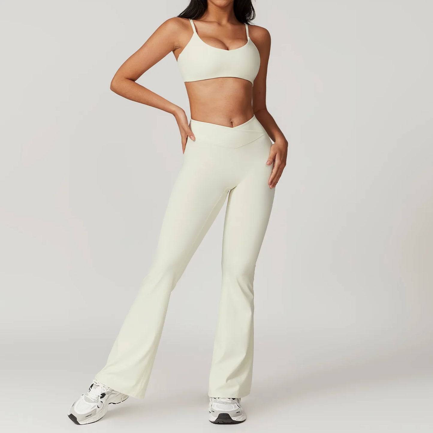 Short Sleeve Gym Crop Top High Waist Legging Set