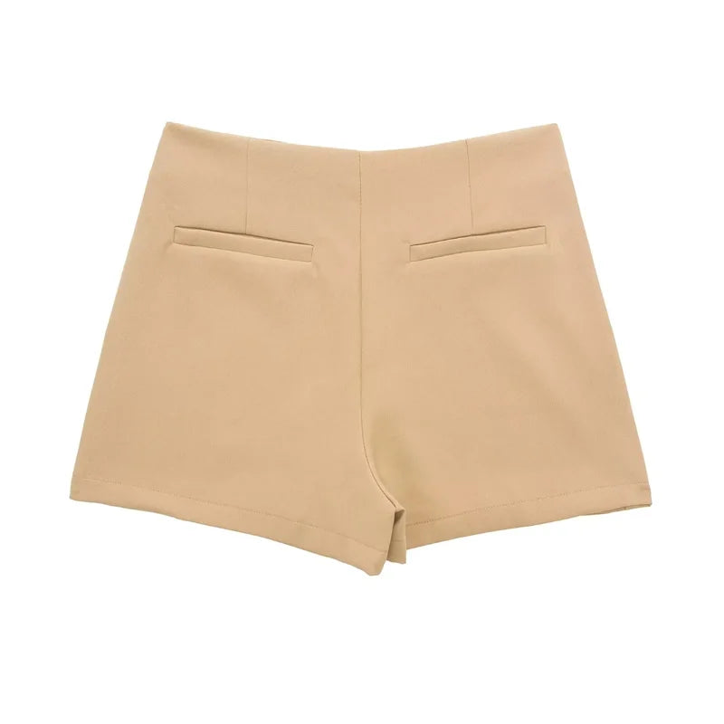 High Waist Mini Asymmetric Skort