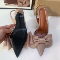 Slingback Butterfly-knot  Pointed toe Thin Heels