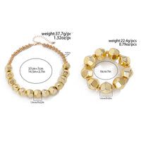 Irregular Geometric CCB Beads Choker Necklace Charm Bracelet Set
