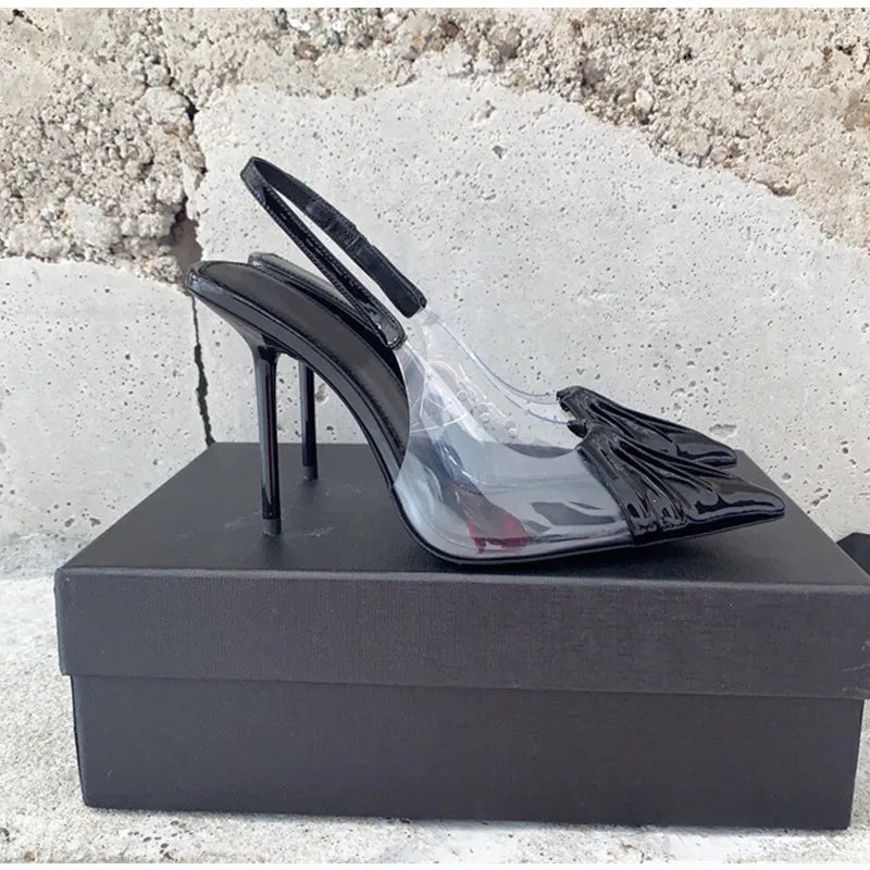 Star Style Pleat Design Elegant Stiletto Heels