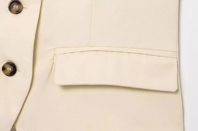 Sleeveless Button up Waistcoat Tank Top