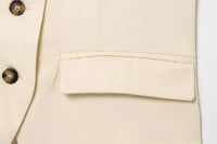 Sleeveless Button up Waistcoat Tank Top