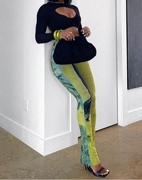 Mesh Tie Dye Straight Pants