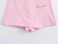 Asymmetric High Waist Mini Skort