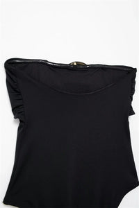 Off Shoulder Sleeveless Tight Bodysuit