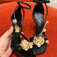 Star style Metal Flowers Stiletto High heels