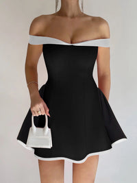 Off Shoulder Sleeveless Bodycon Mini Dress