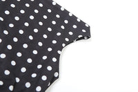 Polka Dots Print Skew Collar Off Shoulder Crop Top