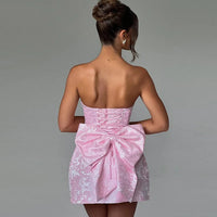A-Line Strapless Bow Sexy Mini Dress