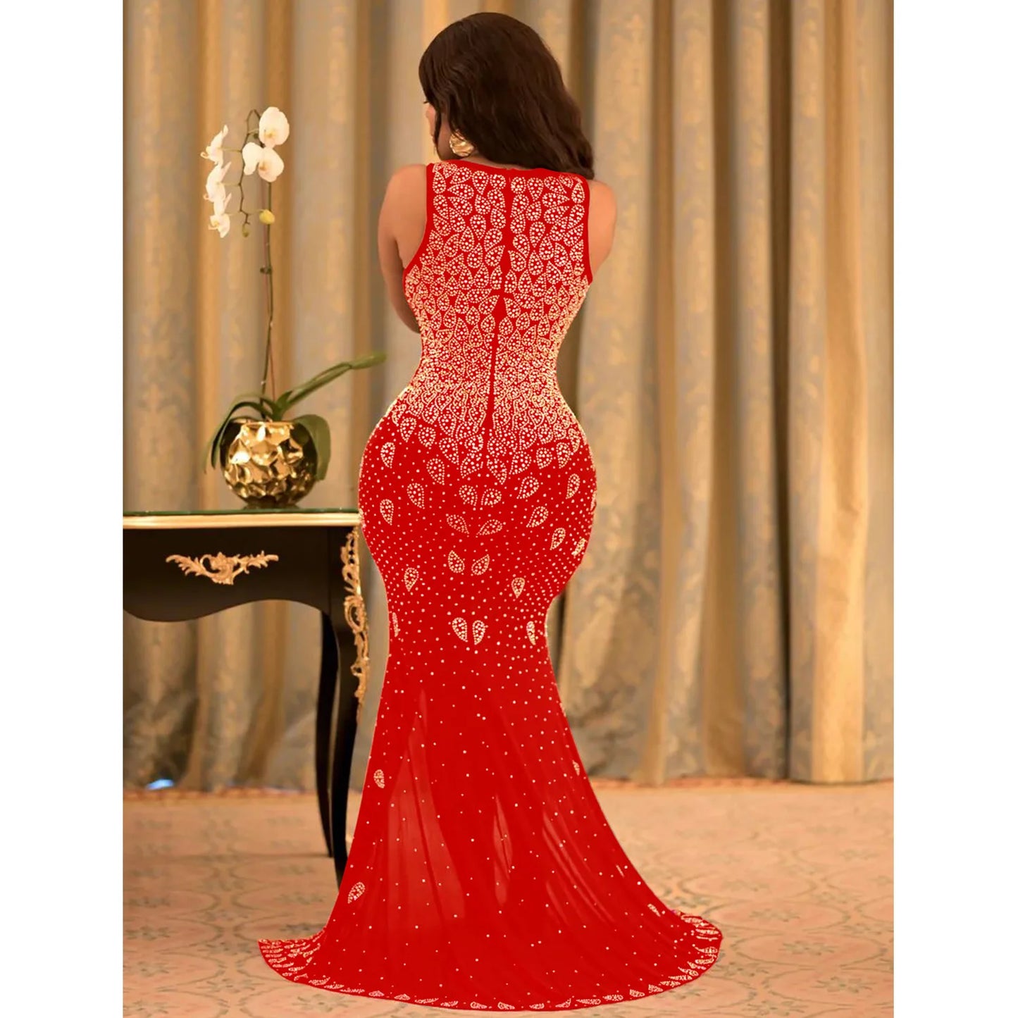 Golden Temptation Maxi Gown