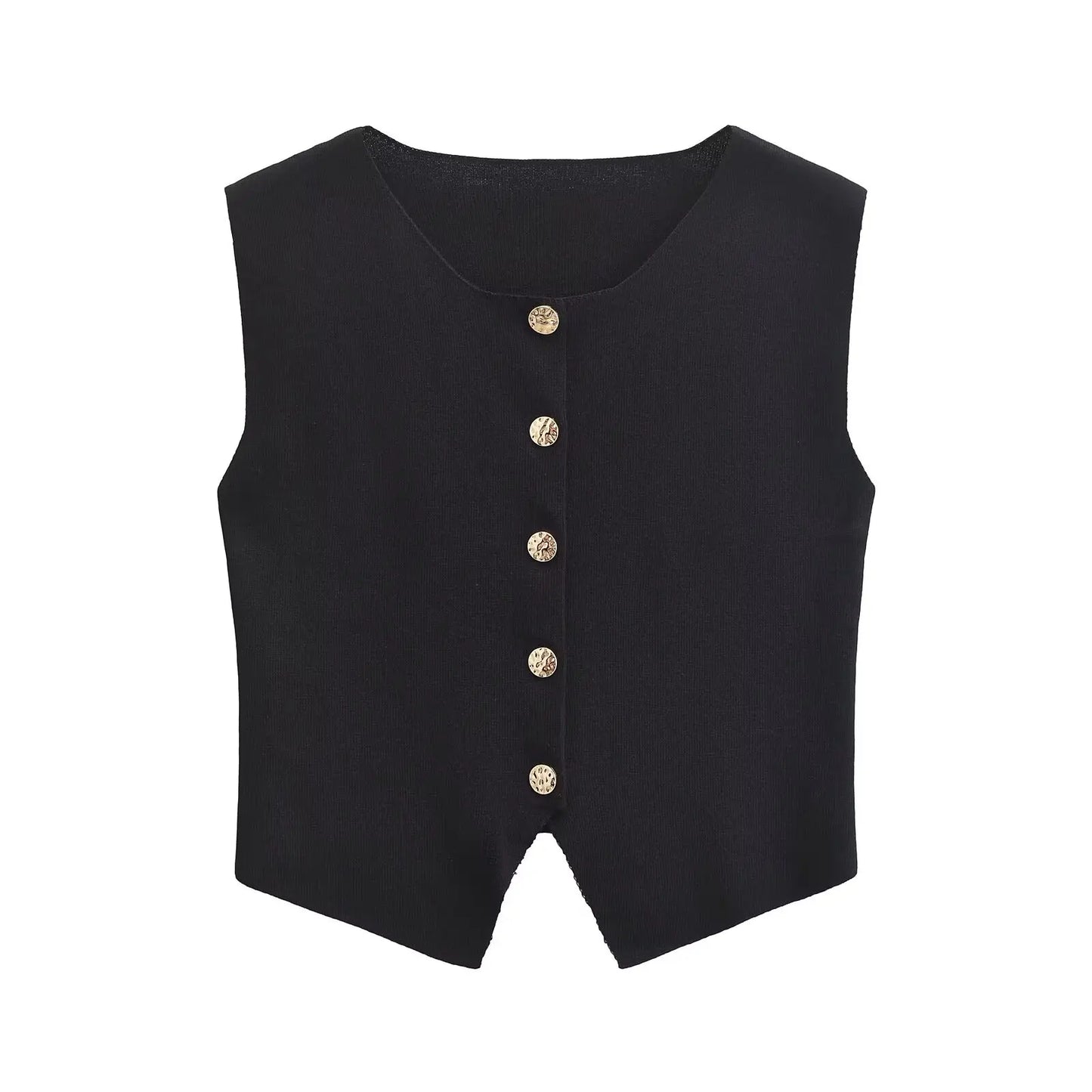 Sleeveless Tailored Cropped Vest