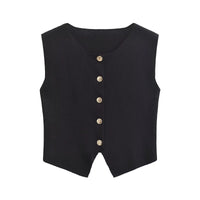 Sleeveless Tailored Cropped Vest